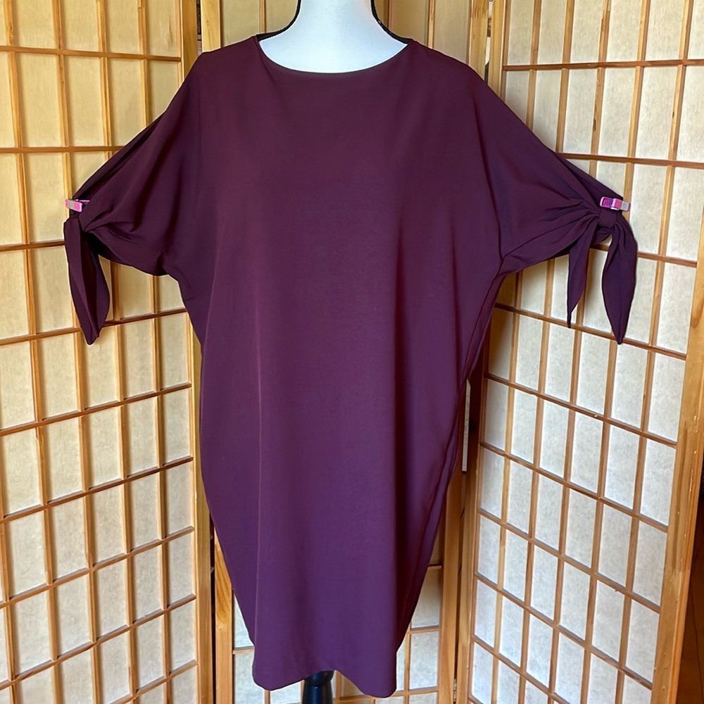 RW & Co Dress Cold Shoulder Burgundy Wine Sheath Dress